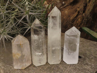 Polished Clear Quartz Crystal Points x 4 From Madagascar - TopRock