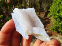 Natural Etched Blue Chalcedony Specimens  x 12 From Nsanje, Malawi