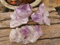 Natural Jacaranda Amethyst Clusters  x 3 From Zambia - Toprock Gemstones and Minerals 