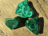 Polished Flower Banded Malachite Free Forms  x 6 From Congo - Toprock Gemstones and Minerals 