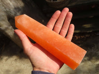 Polished Orange Twist Calcite Towers x 2 From Maevantanana, Madagascar