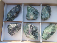 Natural Rough Watermelon Fluorite Cobbed Specimens x 6 From Uis, Namibia - TopRock