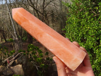 Polished Orange Twist Calcite Towers x 2 From Maevantanana, Madagascar