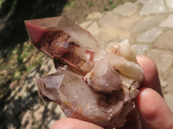 Natural Selected Red Hematoid Phantom Quartz Specimens  x 12 From Karoi, Zimbabwe - TopRock