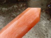 Polished Orange Twist Calcite Towers x 2 From Maevantanana, Madagascar