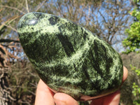 Polished Spotted Leopard Stone Standing Free Forms  x 3 From Zimbabwe - Toprock Gemstones and Minerals 