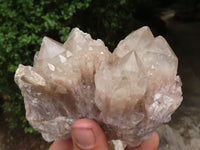 Natural White Phantom Smokey Quartz Clusters  x 6 From Luena, Congo - TopRock