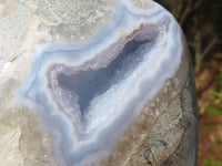 Polished Blue Lace Agate Standing Free Form x 1 From Nsanje, Malawi