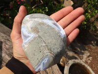 Polished Blue Lace Agate Standing Free Form x 1 From Nsanje, Malawi