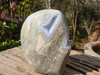 Polished Blue Lace Agate Standing Free Form x 1 From Nsanje, Malawi