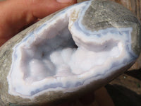 Polished Blue Lace Agate Standing Free Form x 1 From Nsanje, Malawi