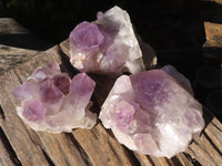 Natural Jacaranda Amethyst Clusters  x 3 From Zambia - Toprock Gemstones and Minerals 