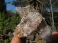 Natural Drusy Quartz Coated Fluorescent Peach Calcite Crystal Specimens  x 35 From Alberts Mountain, Lesotho - Toprock Gemstones and Minerals 