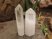 Polished Clear Quartz Crystal Points x 4 From Madagascar - TopRock