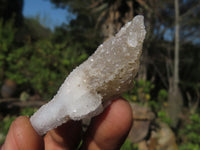 Natural Drusy Quartz Coated Fluorescent Peach Calcite Crystal Specimens  x 35 From Alberts Mountain, Lesotho - Toprock Gemstones and Minerals 