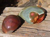 Polished Polychrome Jasper Domed Pieces  x 2 From Madagascar