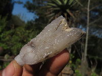 Natural Drusy Quartz Coated Fluorescent Peach Calcite Crystal Specimens  x 35 From Alberts Mountain, Lesotho - Toprock Gemstones and Minerals 