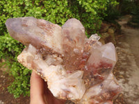 Natural Red & Grey Phantom Hematoid Quartz Cluster x 1 From Karoi, Zimbabwe