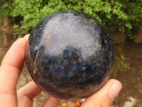 Polished Blue Iolite / Water Sapphire Spheres  x 2 From Madagascar - Toprock Gemstones and Minerals 