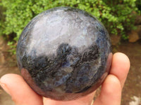 Polished Blue Iolite / Water Sapphire Spheres  x 2 From Madagascar - Toprock Gemstones and Minerals 