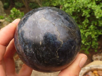 Polished Blue Iolite / Water Sapphire Spheres  x 2 From Madagascar - Toprock Gemstones and Minerals 