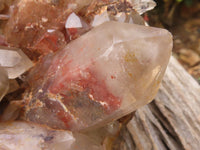 Natural Red & Grey Phantom Hematoid Quartz Cluster x 1 From Karoi, Zimbabwe