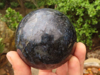 Polished Blue Iolite / Water Sapphire Spheres  x 2 From Madagascar - Toprock Gemstones and Minerals 