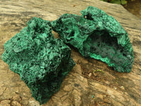 Natural Chatoyant Silky Malachite Specimens  x 2 From Congo - Toprock Gemstones and Minerals 