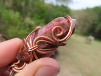 Polished Mixed Jewellery Free Forms With Copper Art Wire Pendants x 6 From Southern Africa - TopRock