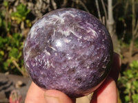 Polished Purple Lepidolite Spheres  x 3 From Zimbabwe - Toprock Gemstones and Minerals 