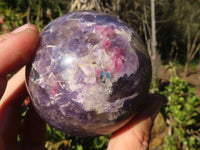 Polished Purple Lepidolite Spheres  x 3 From Zimbabwe - Toprock Gemstones and Minerals 