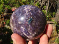 Polished Purple Lepidolite Spheres  x 3 From Zimbabwe - Toprock Gemstones and Minerals 