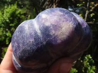 Polished Purple Lepidolite Pumpkin Carvings  x 3 From Zimbabwe - Toprock Gemstones and Minerals 