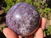 Polished Purple Lepidolite Spheres  x 3 From Zimbabwe - Toprock Gemstones and Minerals 