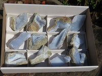 Natural Blue Lace Agate Geode Specimens  x 6 From Nsanje, Malawi - Toprock Gemstones and Minerals 