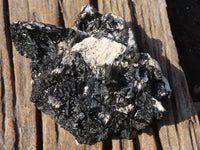 Natural Schorl Black Tourmaline Specimen With Hyalite Opal x 1 From Erongo, Namibia