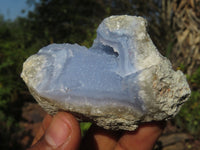 Natural Blue Lace Agate Geode Specimens  x 6 From Nsanje, Malawi - Toprock Gemstones and Minerals 