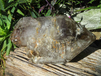 Polished Extra Large Double Terminated Smokey Window Quartz Crystal x 1 From Ankazobe, Madagascar