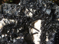 Natural Schorl Black Tourmaline Specimen With Hyalite Opal x 1 From Erongo, Namibia