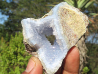 Natural Blue Lace Agate Geode Specimens  x 6 From Nsanje, Malawi - Toprock Gemstones and Minerals 