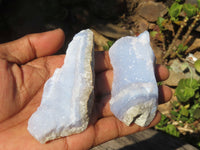 Natural Blue Lace Agate Geode Specimens  x 6 From Nsanje, Malawi - Toprock Gemstones and Minerals 