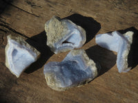 Natural Blue Lace Agate Geode Specimens  x 6 From Nsanje, Malawi - Toprock Gemstones and Minerals 