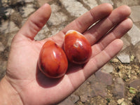 Polished Gorgeous Deep Red Carnelian Agate Eggs  x 12 From Madagascar - TopRock