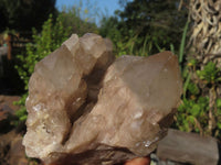 Natural Cascading White Phantom Smokey Quartz Clusters  x 2 From Luena, Congo - Toprock Gemstones and Minerals 