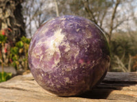 Polished  Purple Lepidolite Spheres  x 3 From Madagascar