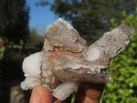 Natural Drusy Quartz Coated Fluorescent Peach Calcite Crystal Specimens  x 12 From Alberts Mountain, Lesotho - Toprock Gemstones and Minerals 