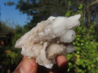 Natural Drusy Quartz Coated Fluorescent Peach Calcite Crystal Specimens  x 12 From Alberts Mountain, Lesotho - Toprock Gemstones and Minerals 