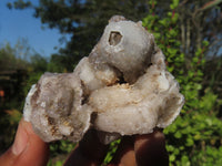 Natural Drusy Quartz Coated Fluorescent Peach Calcite Crystal Specimens  x 12 From Alberts Mountain, Lesotho - Toprock Gemstones and Minerals 