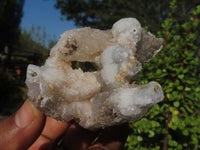 Natural Drusy Quartz Coated Fluorescent Peach Calcite Crystal Specimens  x 12 From Alberts Mountain, Lesotho - Toprock Gemstones and Minerals 