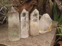 Polished Clear Quartz Crystal Points x 4 From Madagascar - TopRock